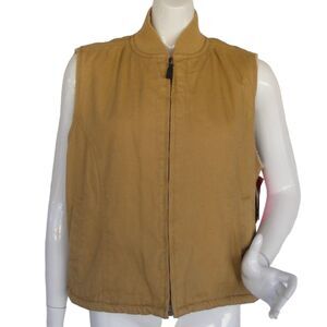 new WALLS Sherpa Vest, L, Canvas, Zipper front, Camel color